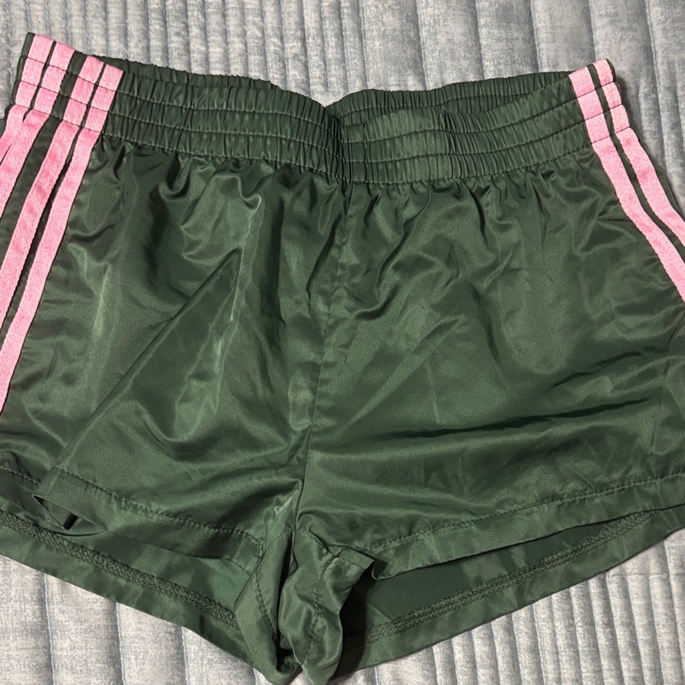 Edikted Nikki Nylon Green and Pink Women's Athletic Shorts